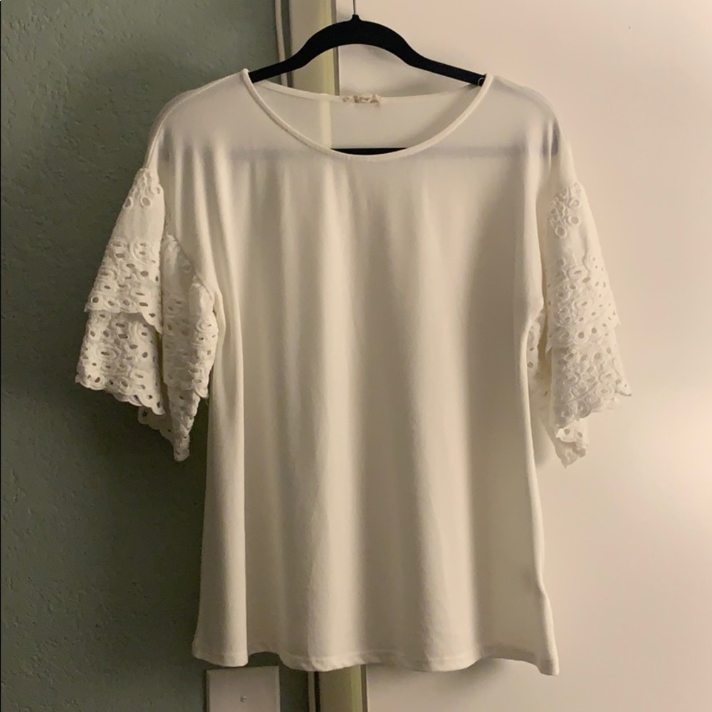 Rachel Parcell Blushing Heart Eyelet Bell Sleeve